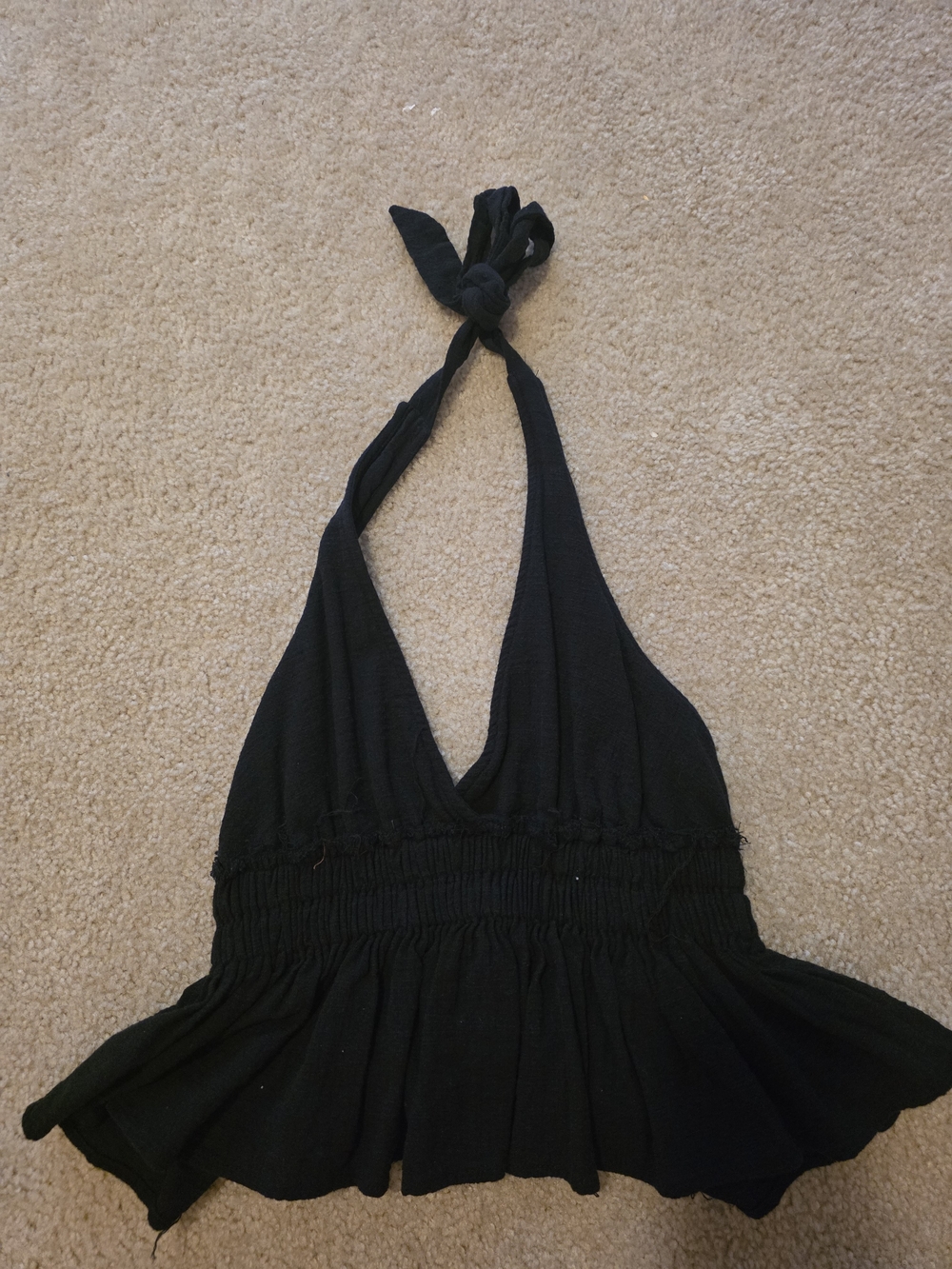 Ocean Drive Black Halter Peplum Tank Top